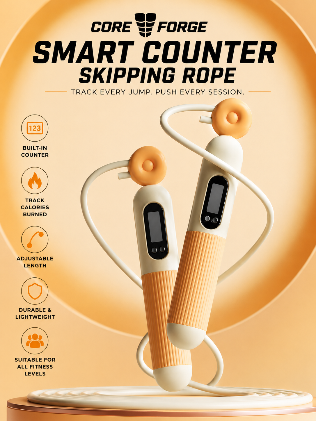 Core Forge Smart Counter Skipping Rope