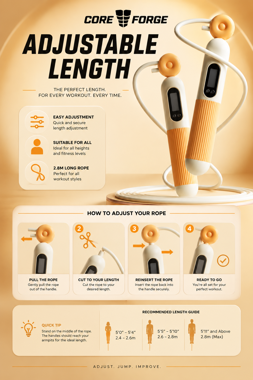Core Forge Smart Counter Skipping Rope