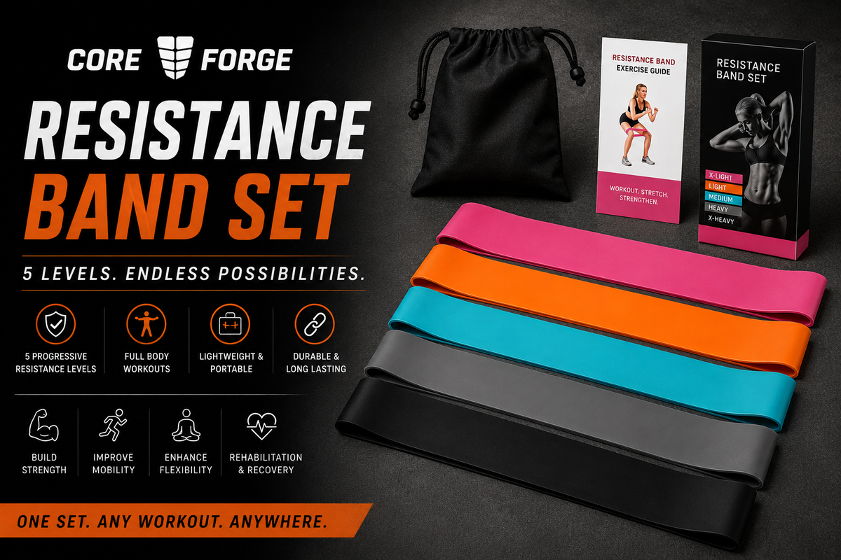 Core Forge Zakeroa 5-Level Resistance Band Set