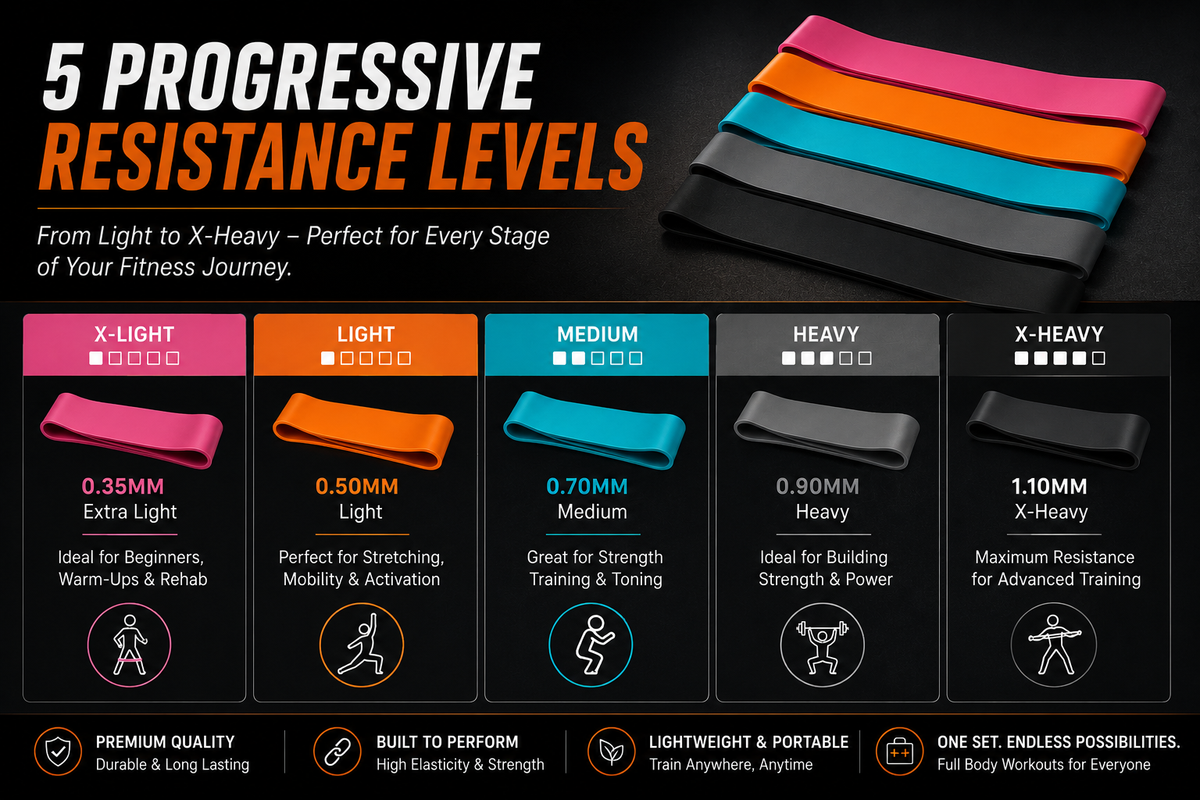 Core Forge Zakeroa 5-Level Resistance Band Set