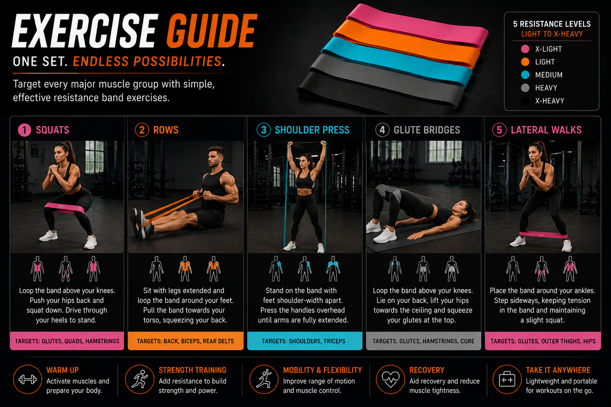 Core Forge Zakeroa 5-Level Resistance Band Set
