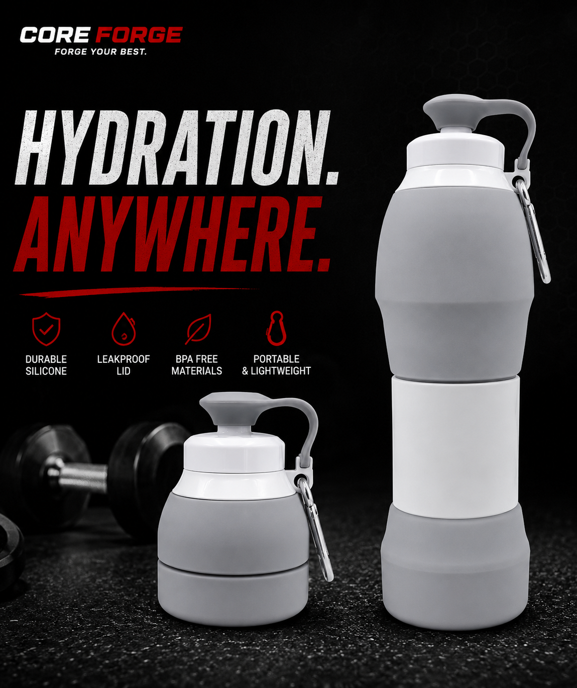 Core Forge Foldable Water Bottle